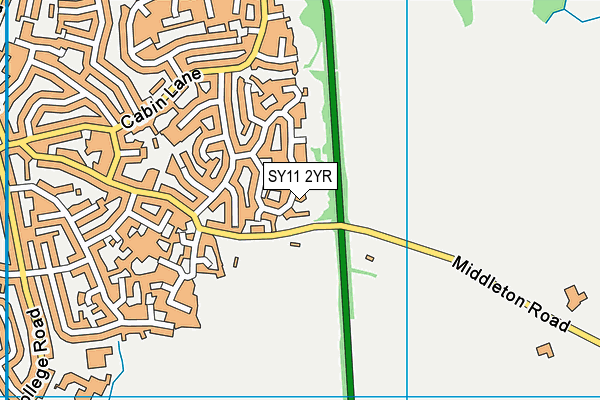 SY11 2YR map - OS VectorMap District (Ordnance Survey)