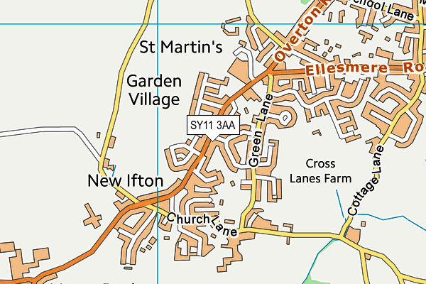 SY11 3AA map - OS VectorMap District (Ordnance Survey)