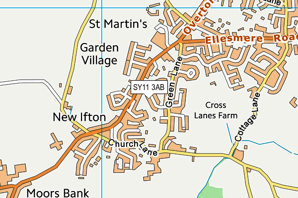 SY11 3AB map - OS VectorMap District (Ordnance Survey)