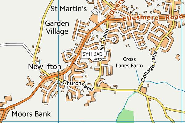 SY11 3AD map - OS VectorMap District (Ordnance Survey)