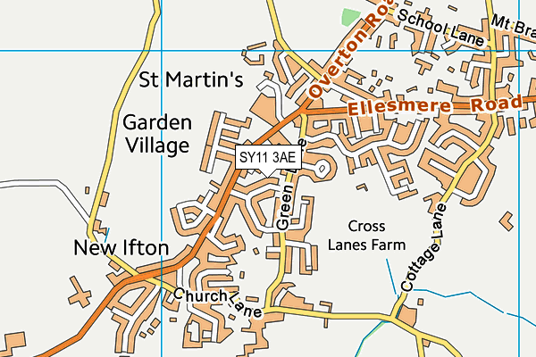 SY11 3AE map - OS VectorMap District (Ordnance Survey)