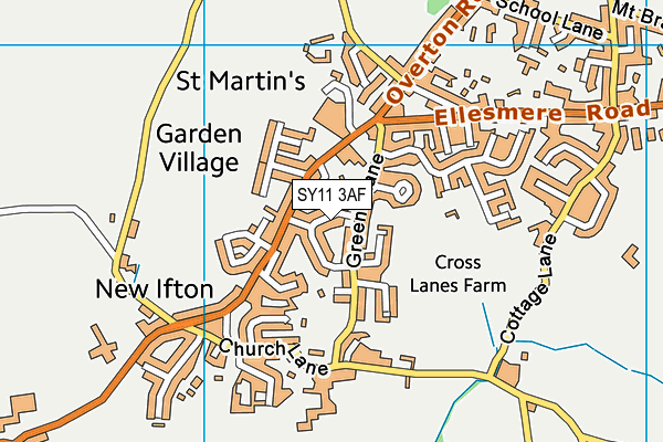 SY11 3AF map - OS VectorMap District (Ordnance Survey)