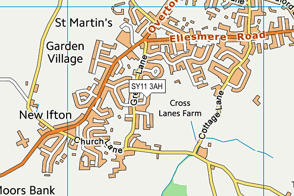 SY11 3AH map - OS VectorMap District (Ordnance Survey)