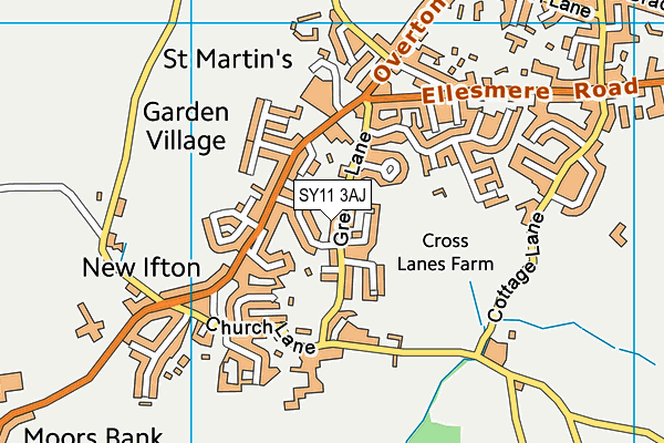 SY11 3AJ map - OS VectorMap District (Ordnance Survey)