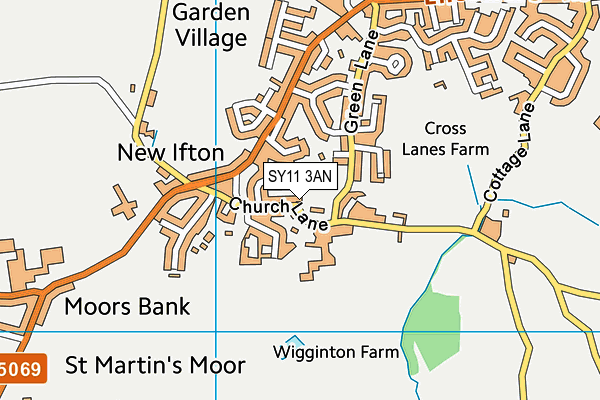 SY11 3AN map - OS VectorMap District (Ordnance Survey)