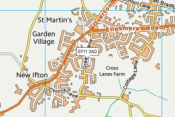 SY11 3AQ map - OS VectorMap District (Ordnance Survey)