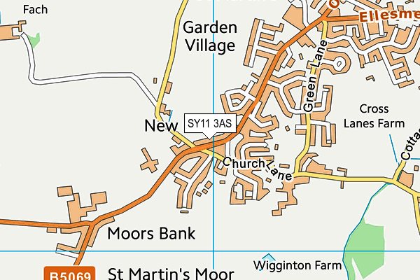 SY11 3AS map - OS VectorMap District (Ordnance Survey)