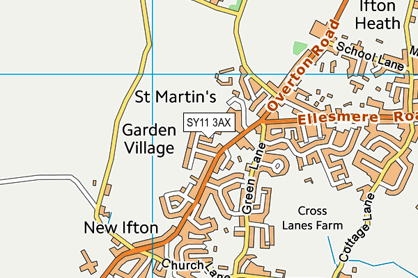 SY11 3AX map - OS VectorMap District (Ordnance Survey)