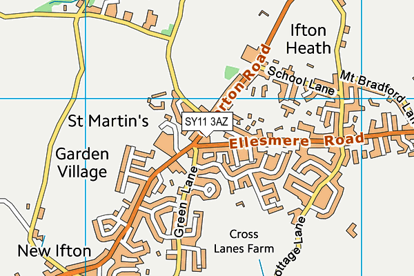 SY11 3AZ map - OS VectorMap District (Ordnance Survey)