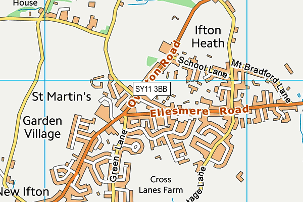 SY11 3BB map - OS VectorMap District (Ordnance Survey)