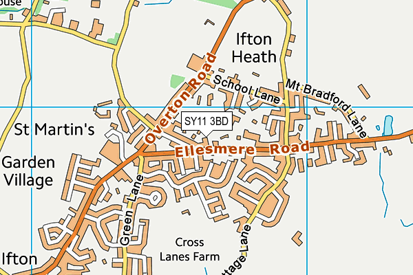 SY11 3BD map - OS VectorMap District (Ordnance Survey)