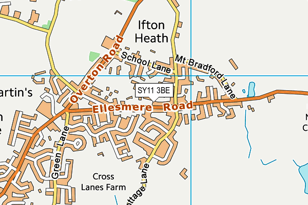 SY11 3BE map - OS VectorMap District (Ordnance Survey)