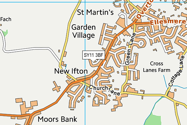 SY11 3BF map - OS VectorMap District (Ordnance Survey)