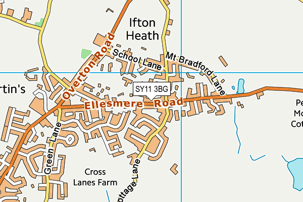 SY11 3BG map - OS VectorMap District (Ordnance Survey)