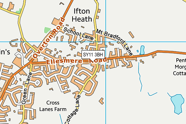 SY11 3BH map - OS VectorMap District (Ordnance Survey)