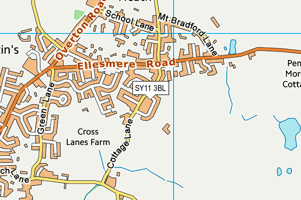 SY11 3BL map - OS VectorMap District (Ordnance Survey)