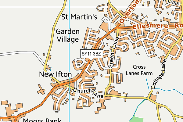 SY11 3BZ map - OS VectorMap District (Ordnance Survey)