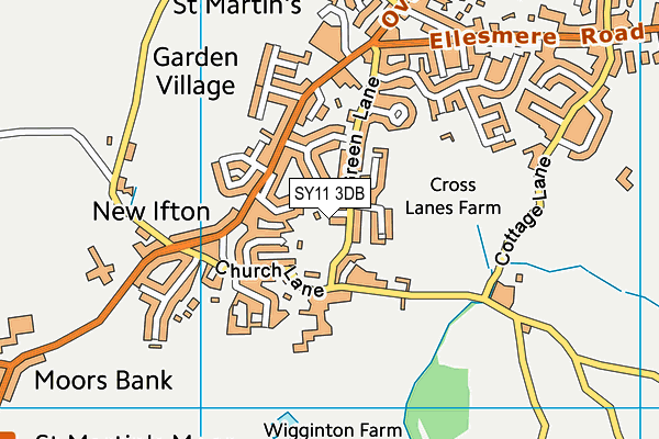 SY11 3DB map - OS VectorMap District (Ordnance Survey)