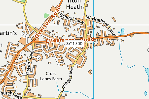 SY11 3DD map - OS VectorMap District (Ordnance Survey)