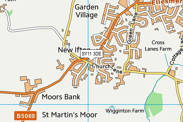 SY11 3DE map - OS VectorMap District (Ordnance Survey)