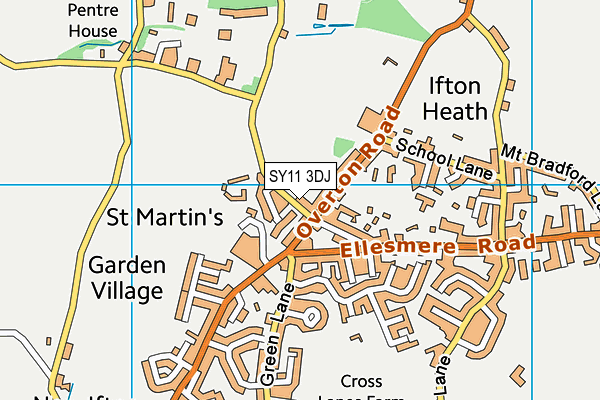 SY11 3DJ map - OS VectorMap District (Ordnance Survey)