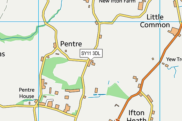 SY11 3DL map - OS VectorMap District (Ordnance Survey)