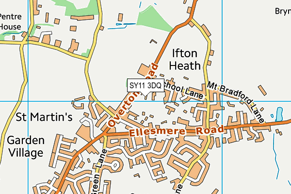 SY11 3DQ map - OS VectorMap District (Ordnance Survey)