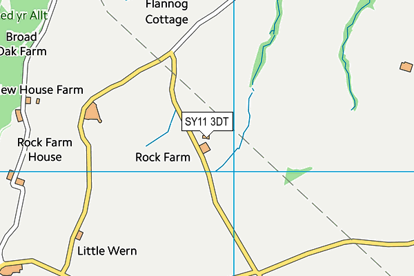 SY11 3DT map - OS VectorMap District (Ordnance Survey)