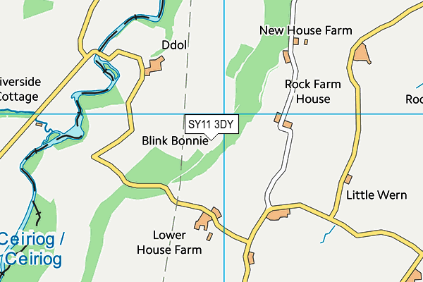 SY11 3DY map - OS VectorMap District (Ordnance Survey)