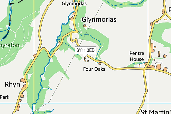 SY11 3ED map - OS VectorMap District (Ordnance Survey)