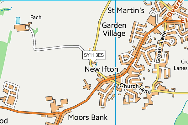 SY11 3ES map - OS VectorMap District (Ordnance Survey)