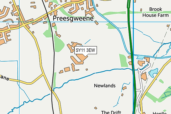 SY11 3EW map - OS VectorMap District (Ordnance Survey)