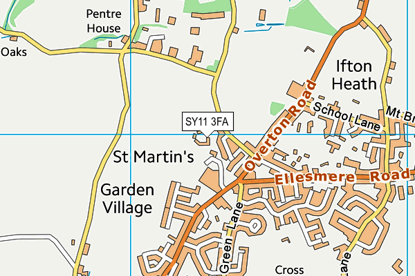 SY11 3FA map - OS VectorMap District (Ordnance Survey)