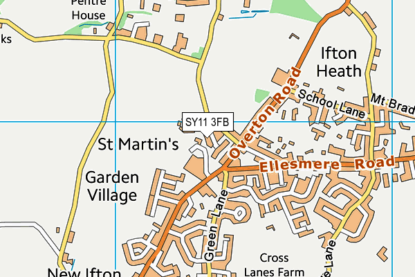 SY11 3FB map - OS VectorMap District (Ordnance Survey)