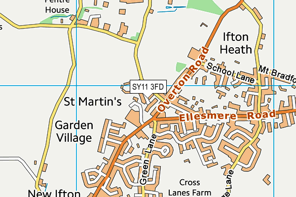 SY11 3FD map - OS VectorMap District (Ordnance Survey)