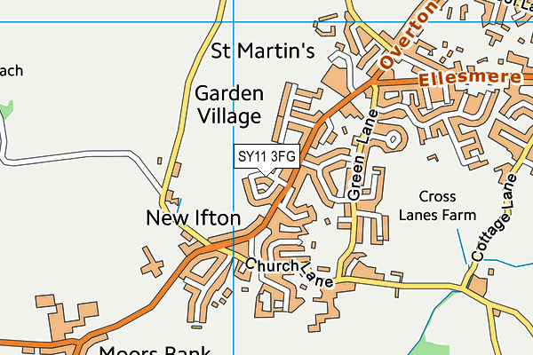 SY11 3FG map - OS VectorMap District (Ordnance Survey)