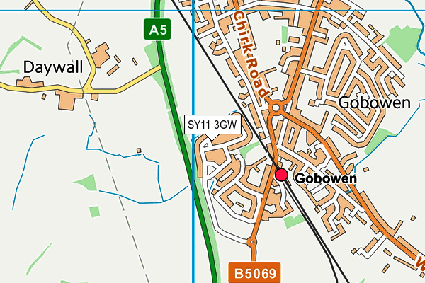 SY11 3GW map - OS VectorMap District (Ordnance Survey)