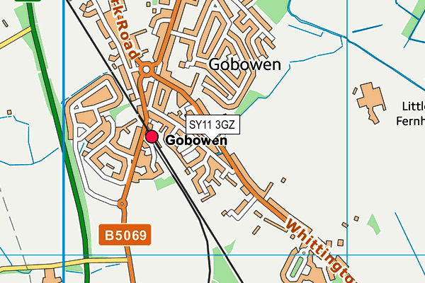 SY11 3GZ map - OS VectorMap District (Ordnance Survey)