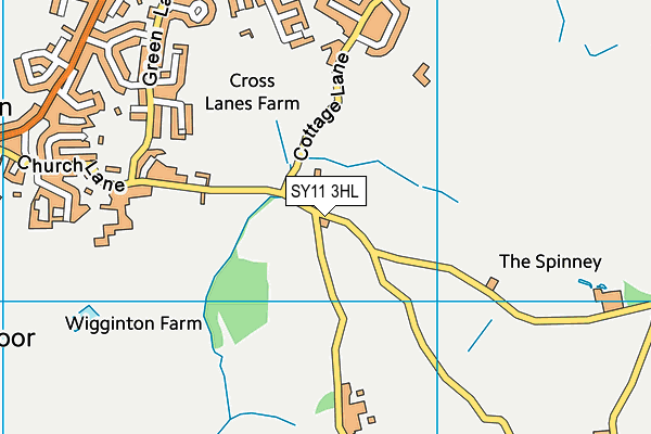 SY11 3HL map - OS VectorMap District (Ordnance Survey)