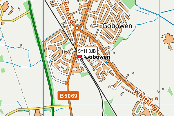 SY11 3JB map - OS VectorMap District (Ordnance Survey)