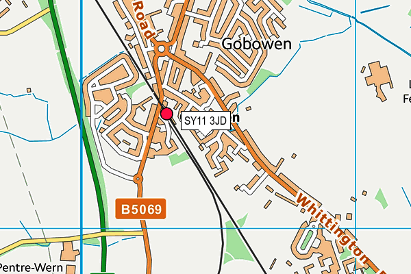 SY11 3JD map - OS VectorMap District (Ordnance Survey)