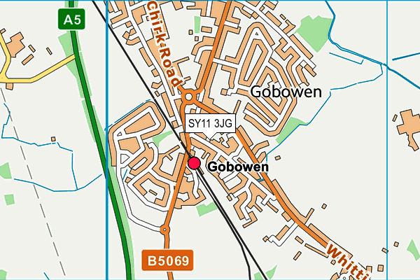 SY11 3JG map - OS VectorMap District (Ordnance Survey)