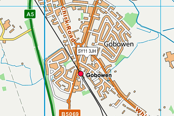 SY11 3JH map - OS VectorMap District (Ordnance Survey)