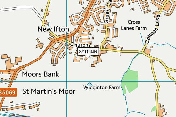 SY11 3JN map - OS VectorMap District (Ordnance Survey)