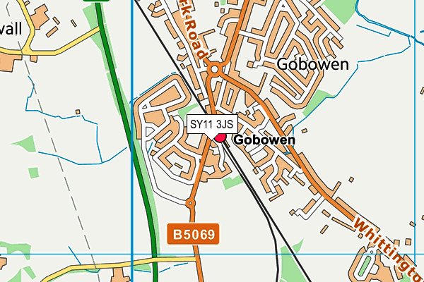 SY11 3JS map - OS VectorMap District (Ordnance Survey)