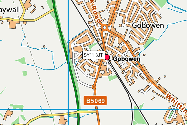 SY11 3JT map - OS VectorMap District (Ordnance Survey)