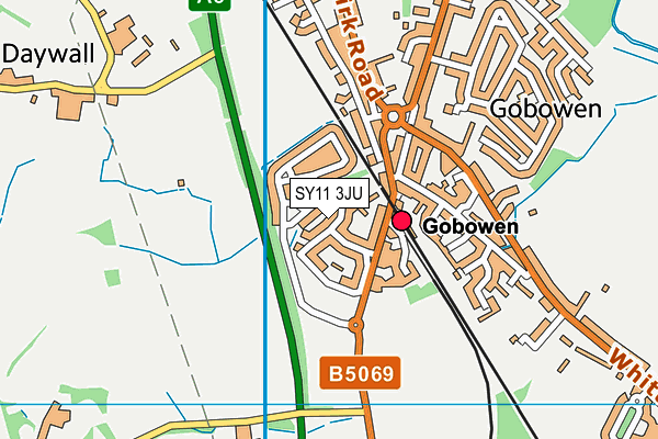 SY11 3JU map - OS VectorMap District (Ordnance Survey)