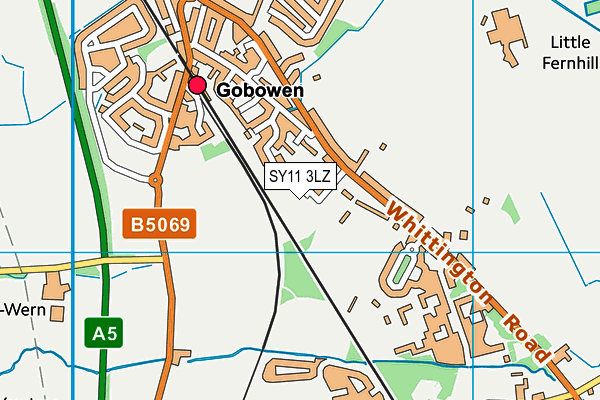 SY11 3LZ map - OS VectorMap District (Ordnance Survey)