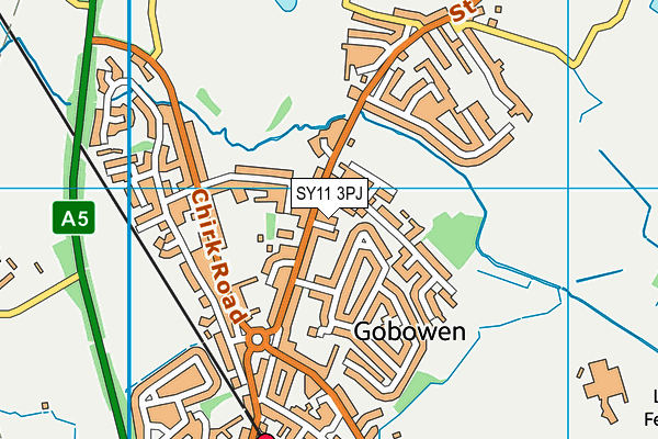 SY11 3PJ map - OS VectorMap District (Ordnance Survey)