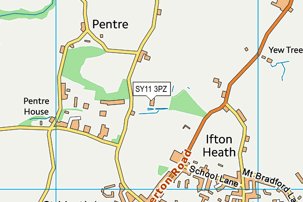 SY11 3PZ map - OS VectorMap District (Ordnance Survey)